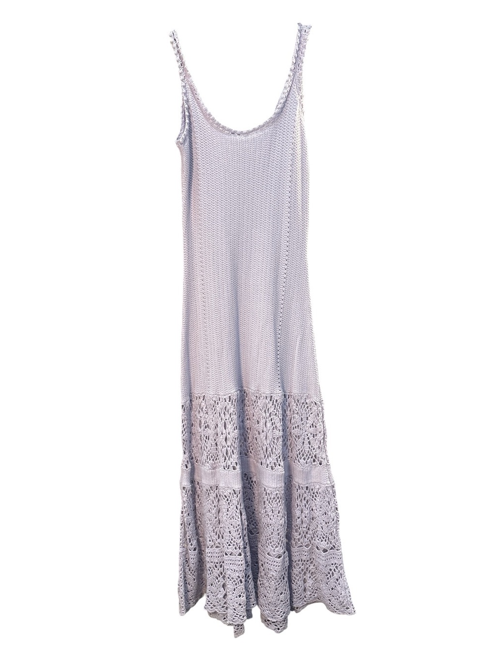 Adam Lippes Lavender Crochet Knit Maxi Dress MSRP $490 - Picture 6 of 10